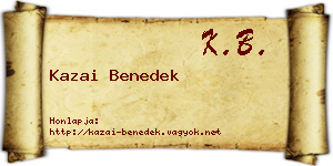 Kazai Benedek névjegykártya