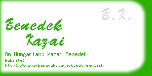 benedek kazai business card